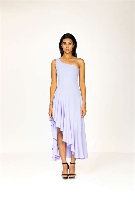 LILAC ASYMMETRIC FLARE DRESS – Past Modern