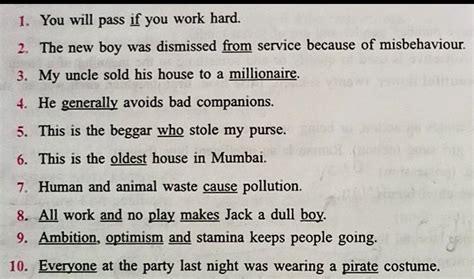 name the parts of speech of the underlined words in the sentences given ...