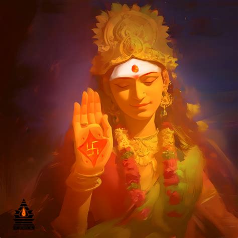 Devi Giving Ashirvada (Blessing) | High-Resolution PNG | Spiritual Hin ...