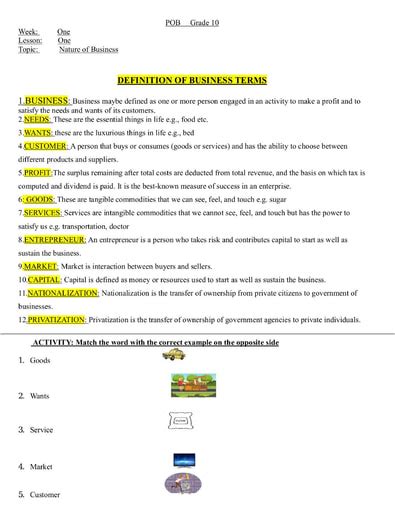 Business Grade 10 Cover Page 的图像结果