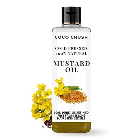 COCO CRUSH Cold-Pressed Mustard Oil For Body & Hair Massage | Prevents ...