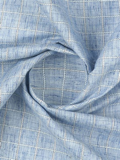 Cotton Rich Checked Blue with White Shirt Fabric Galaxy Art