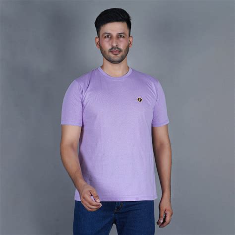 Lilac 100% Gold Finish Cotton Crew Neck T-shirt – epg.in