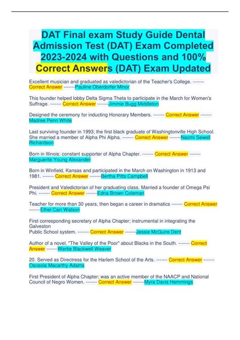 Dat Practice Questions