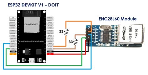 LAN (RJ-45) to WiFi Converter With ESP32 and ENC28J60 Module