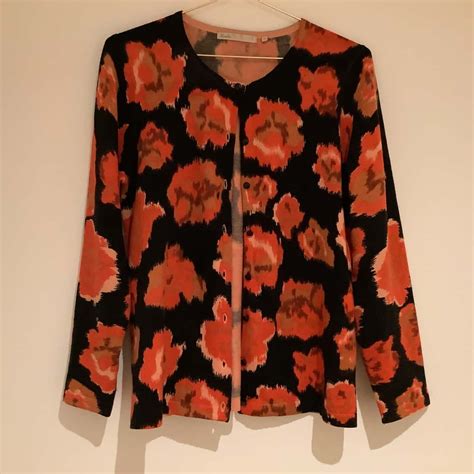 Nicole Bright Red and Black Cardigan. Size M