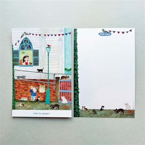 POST CARD「Trois chats et trois poissons 」no.180 | molintika