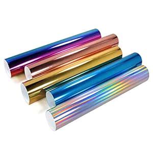 Heat Transfer Vinyl Metallic HTV Pack 12"x10" Chrome Foil for Tshirt ...