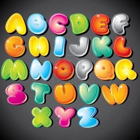 Joyful Cartoon font type - letter from A to Z, clip art | Bubble ...