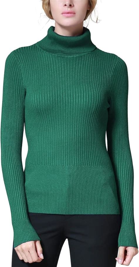 Buy Rocorose Women's Turtleneck Sweater Long Sleeve Knit Pullovers ...