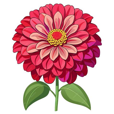 Premium Vector | Zinnia flower clipart cartoon style vector illustration
