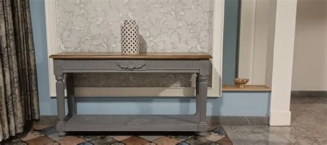 Aesthetic decor Wooden Carved Console Table in Solid Mango Wood with ...