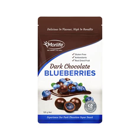 Morlife Dark Chocolate Blueberries 125g - Mind+Body Design