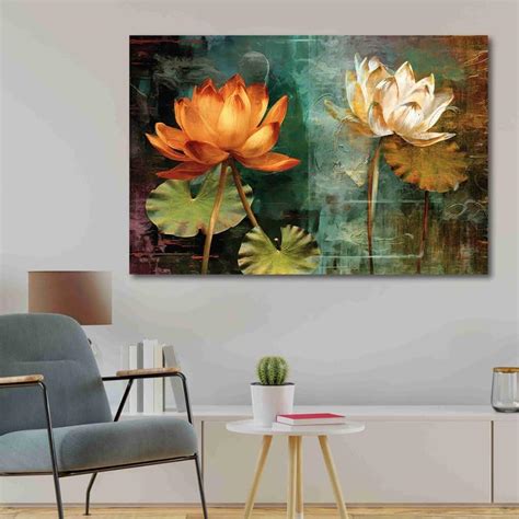 SAF paintings Unframed Rolled Art Print|Abstract Floral Canvas Wall Art ...