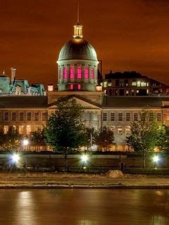 Download wallpaper 240x320 canada, montreal, buildings, evening, night ...