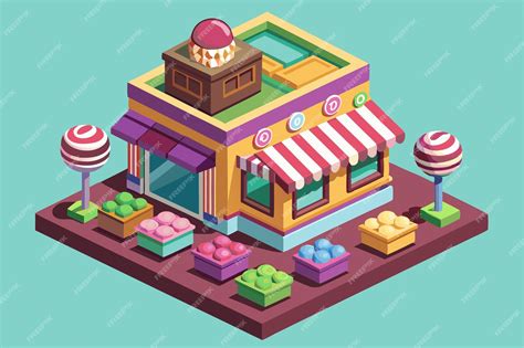 A vibrant candy shop features an array of colorful sweets ice cream ...