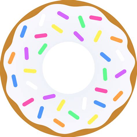 Vanilla Donut With Sprinkles - Free Clip Art
