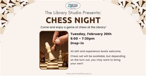 The Library Studio Presents: Chess Night!, Canmore Public Library, 20 ...
