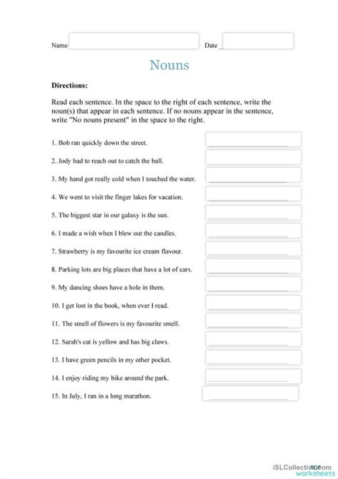 Image result for Modifying Nouns Worksheet