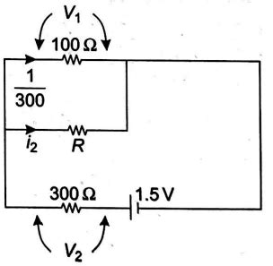 In the circuit shown in figure the reading of ideal ammeter connected ...