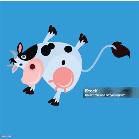 Ilustración de Vaca Lechera Animales Animales Divertidos Y Alegres ...