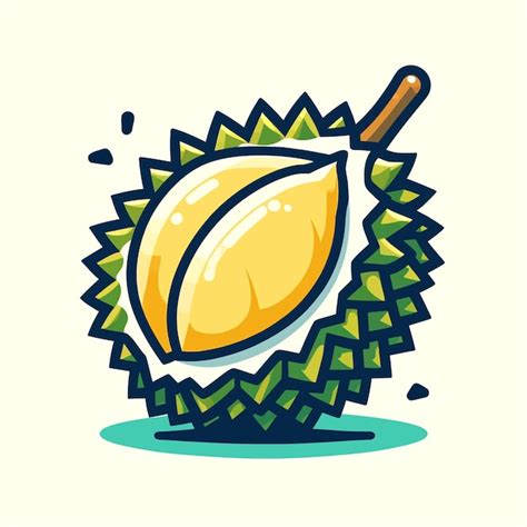 Cartoon illustration of fresh durian fruit | Premium AI-generated vector