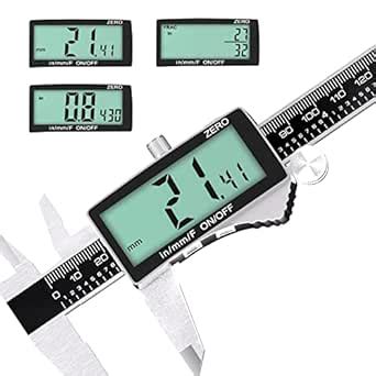 Digital Caliper,0-6'',Dekiraych Metric,Inch,Fraction Caliper Measuring ...