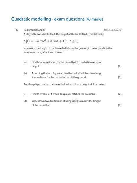 Image result for Quadratic Modelling a Level Edexcel