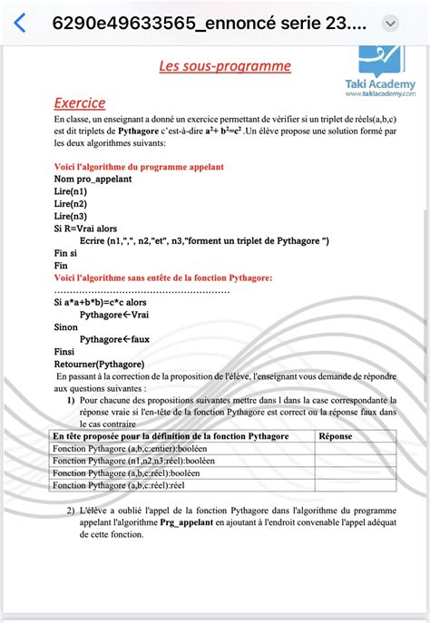 Image result for Sous-Programme Algorithme