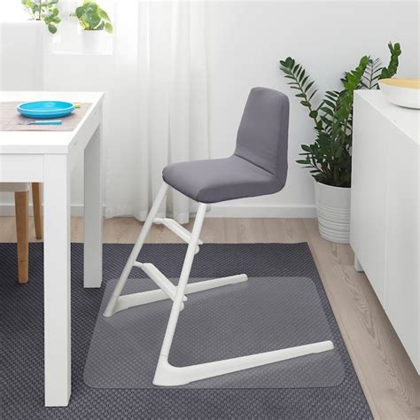 LANGUR padded seat cover for junior chair, grey - IKEA