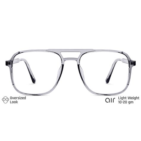 Grey Transparent Silver Full Rim Square Lenskart Air Air Essentials LA ...