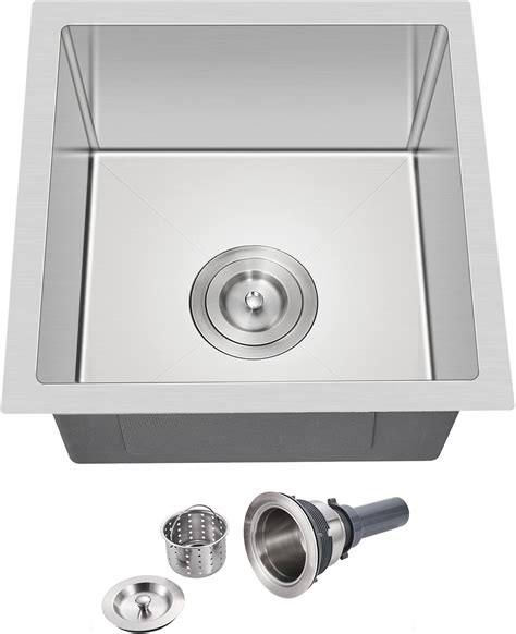 TSIBOMU 15 x 15 Inch Undermount Kitchen Sink, T-304 Stainless Steel ...