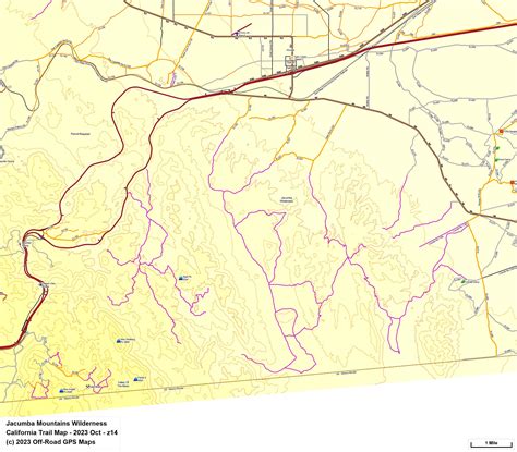 Jacumba Mountains Wilderness - California Trail Map