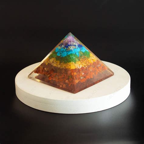 Seven Chakra Orgone Pyramid For Energetic Balance - Solacely