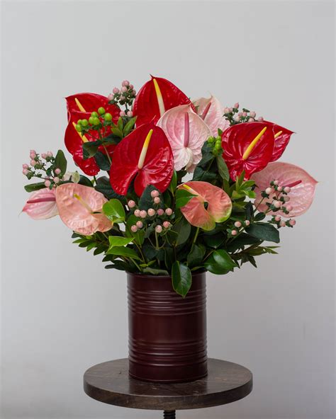 Order Pink and Red Anthurium Flower Bouquet | Flower Delivery in ...