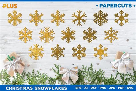 Papercut Christmas Snowflake Templates Collection
