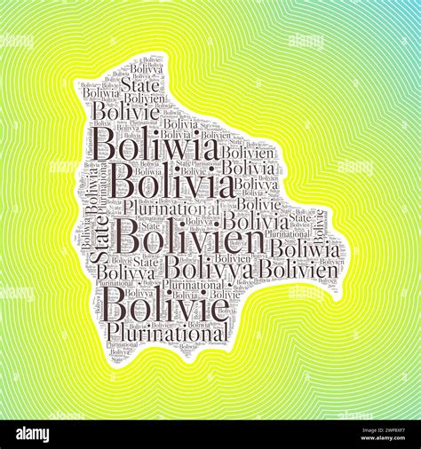 Bolivia shape formed by country name in multiple languages. Bolivia ...