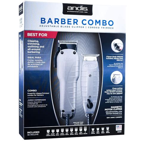 Buy Andis Barber Combo-Powerful High-speed adjustable clipper blade & T ...