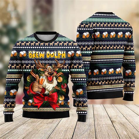 Brewdolph Reindeer Funny Christmas Sweater - Nouvette
