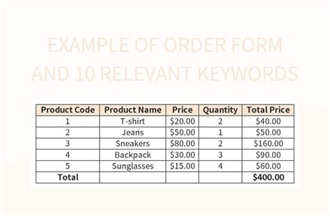 Image result for How to Create a Simple Order Form in Excel