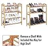 HOKIPO 4 Tier Bamboo Shoe Racks Slipper Stand Chappal Storage Organizer ...