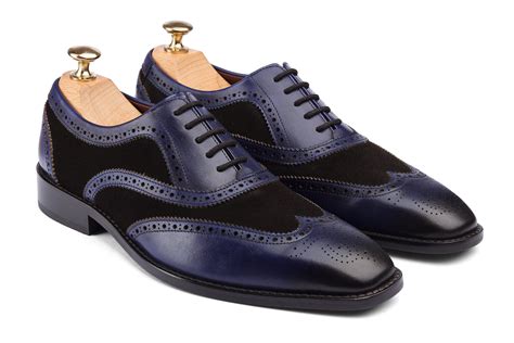 KRAKOW - BLUE HAND PATINA LEATHER SHOES – DABLR. Shoes