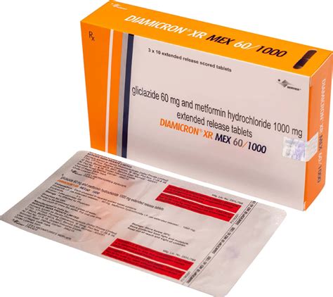 Diamicron Xr Mex 60/1000mg Strip Of 10 Tablets: Uses, Side Effects ...