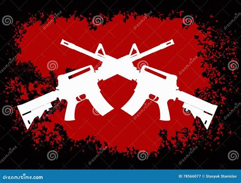 Crossed M16 Silhouette