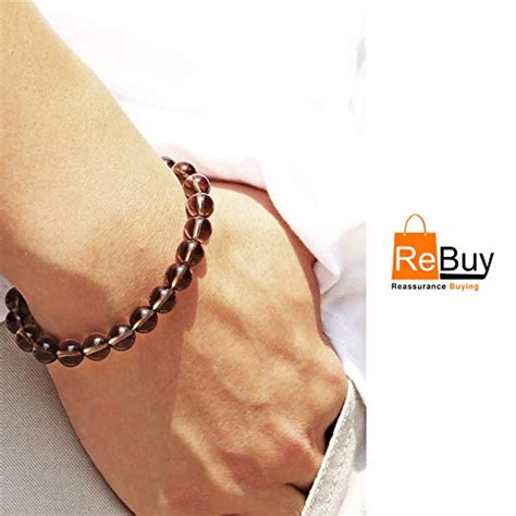 Buy REBUY Smoky Quartz Bracelet Natural Gem Stone Healing Bracelet for ...