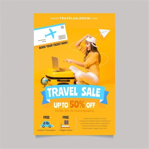 Reiseplakatvorlage mit Details und Foto | Kostenlose Vektor