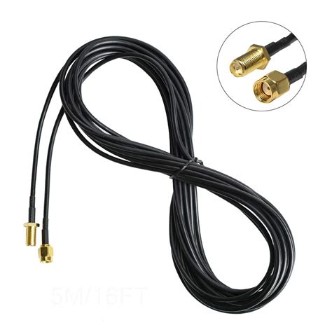 HIGHFINE WiFi Antenna Extension Cable with RP-SMA Male to RP-SMA Female ...