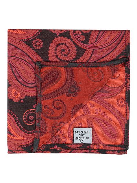 Kavove The Royal Paisley Maroon Pocket Square For Men