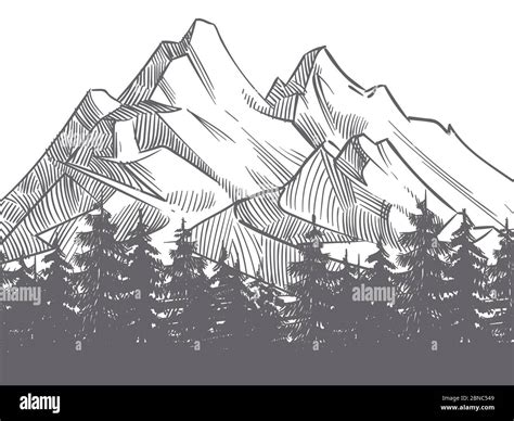 Mountain Landscape Drawing High Resolution Stock Photography and Images ...