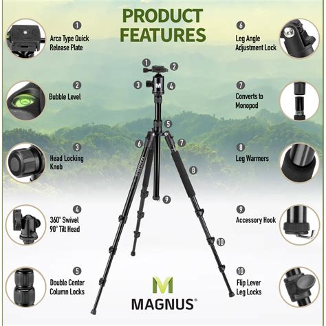Buy in India Magnus Aluminum Travel Tripod with Monopod and Arca-Type ...